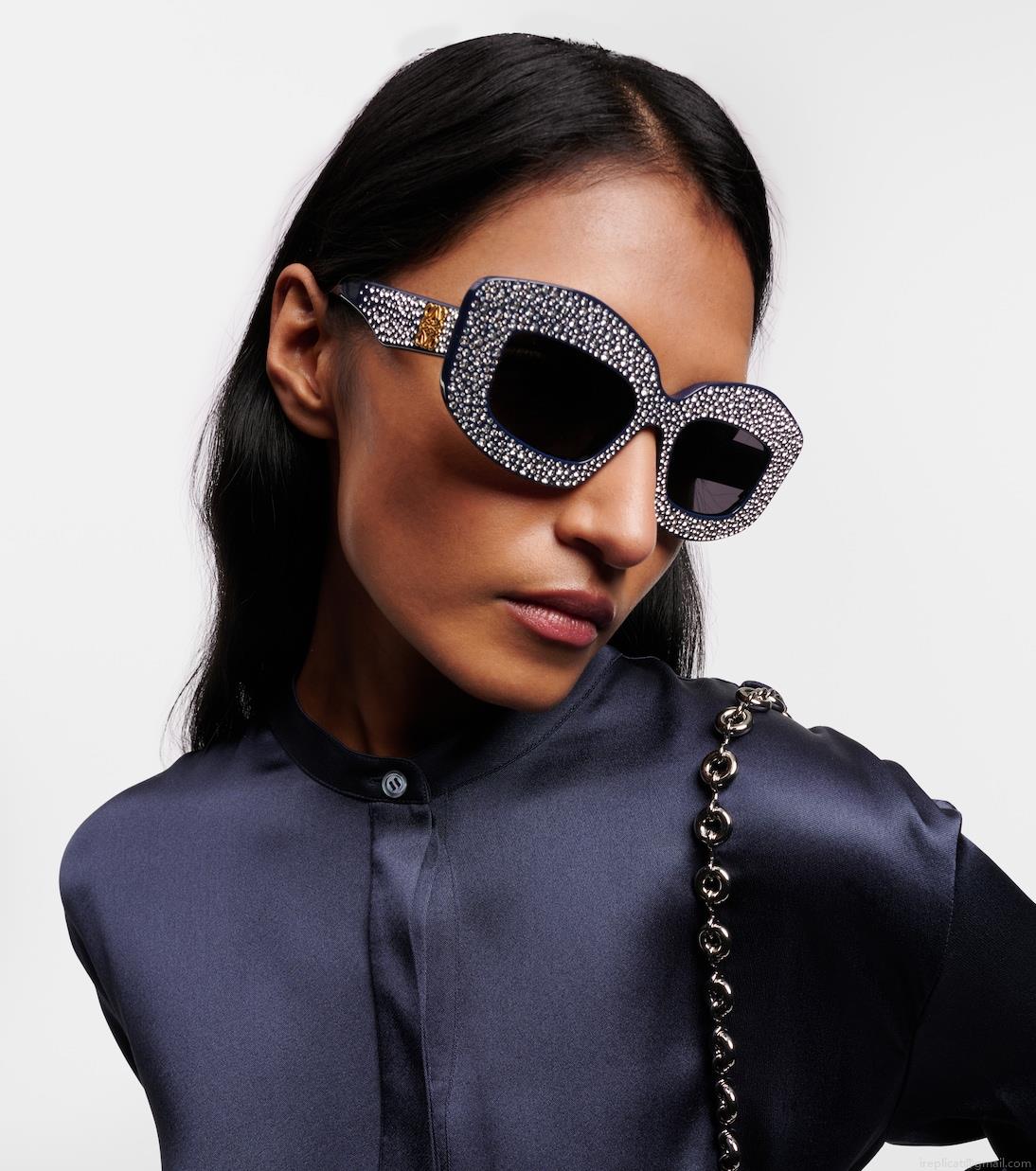 LoewePavé Screen embellished square sunglasses