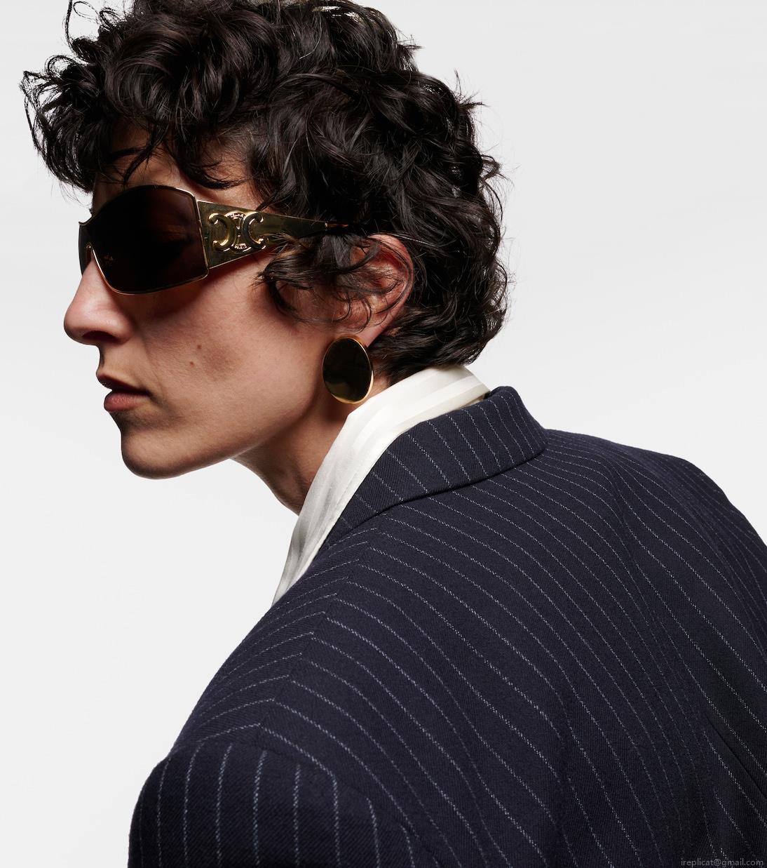 Celine EyewearTriomphe Metal Racer shield sunglasses