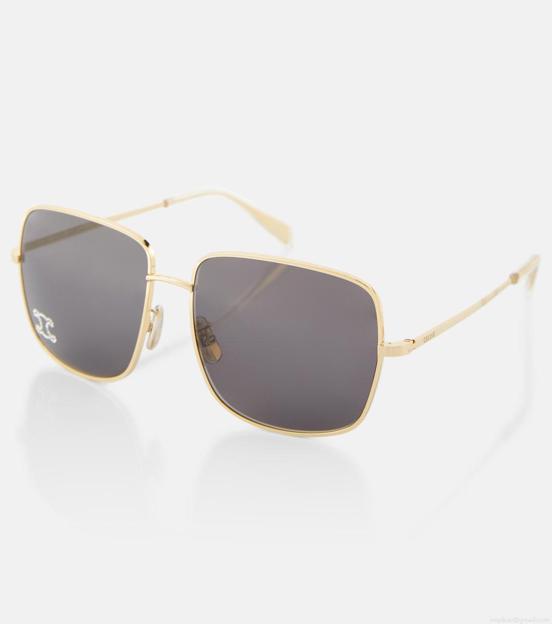 Celine EyewearTriomphe Rhinestone 01 oversized sunglasses