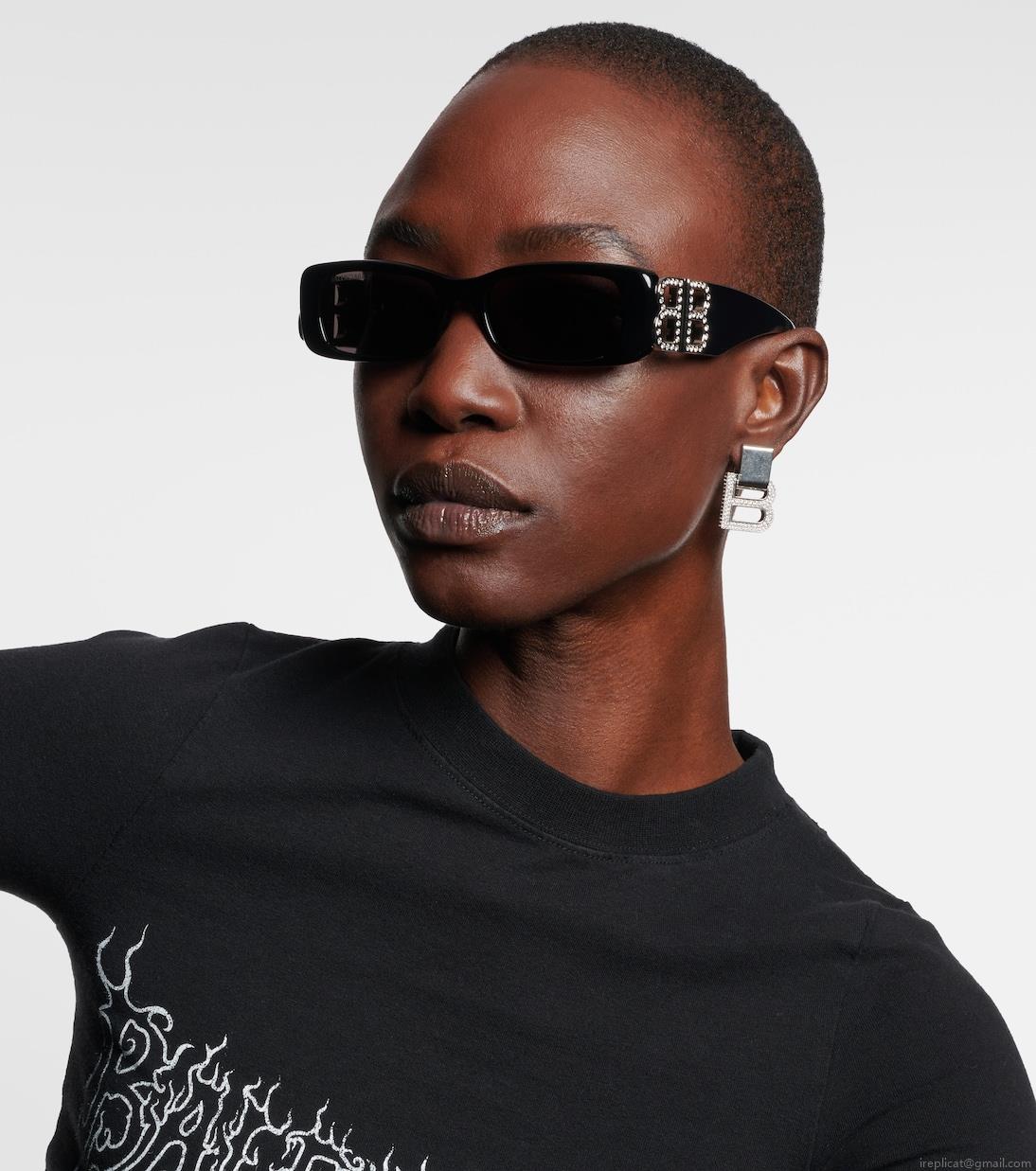 BalenciagaDynasty embellished rectangular sunglasses