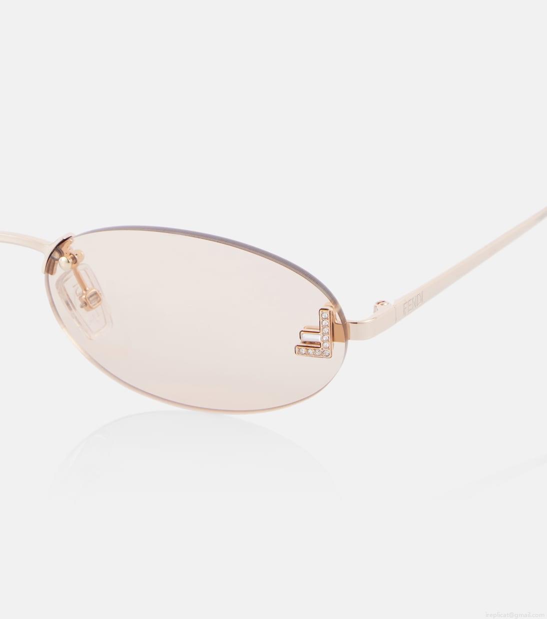 FendiFendi First Crystal oval sunglasses